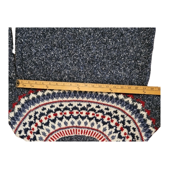 Vintage St Johns Bay Women's Sz L Medium Sweater Fair Isle Blue Wool Nordic - Picture 4 of 5